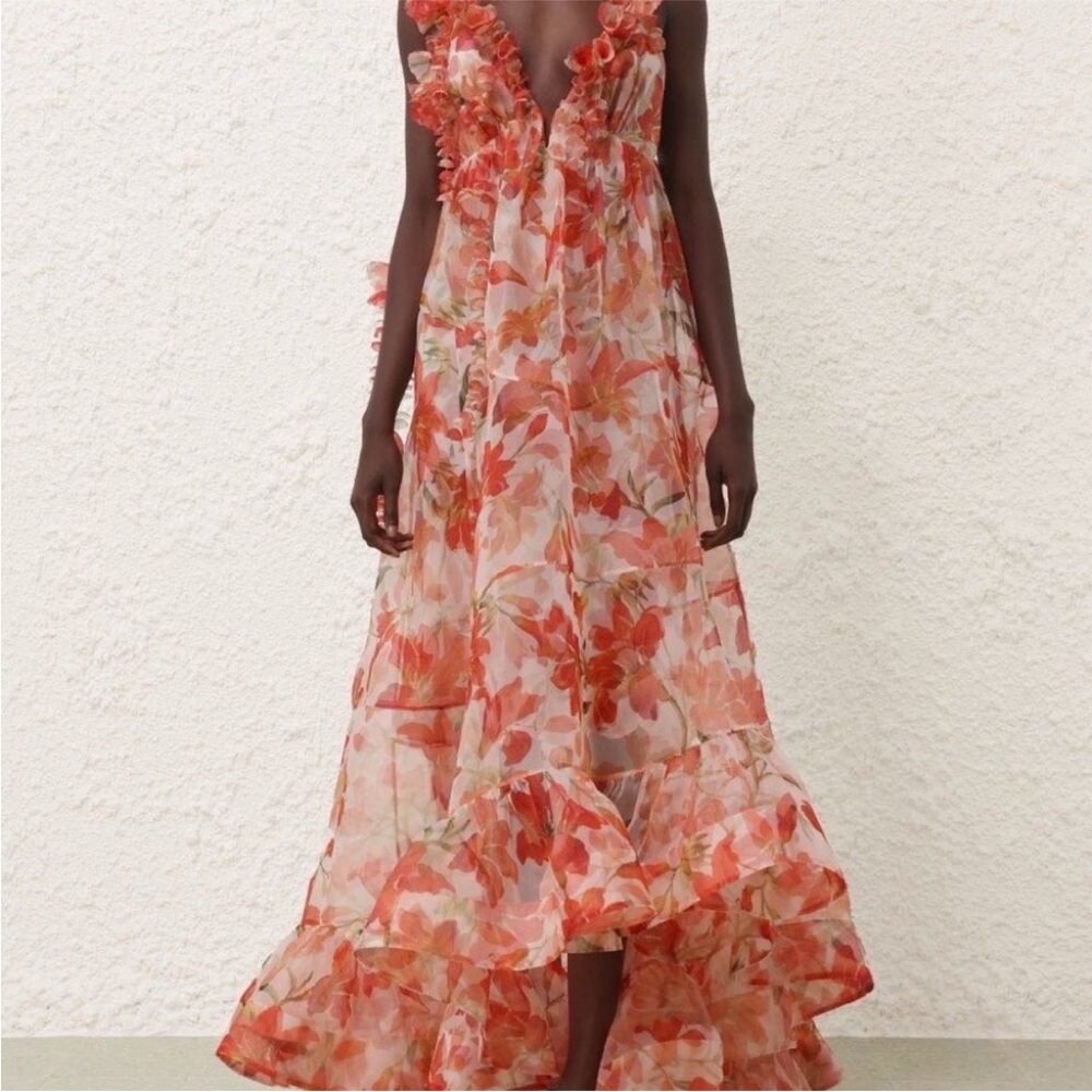 ISO!!!! Zimmermann Orange and Cream Floral Maxi Dress